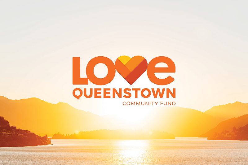 Love Queenstown Logo over Sunset background 
